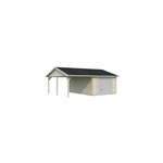 Garage en bois roger porte sectionnelle 19m + carport 16, 2m palmako