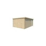 Garage en bois p. 34mm surface totale 23. 3m toiture monopente en bacs acier