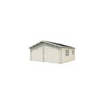 Garage double roger avec portes battantes en bois naturel �p. 44mm palmako 36, 8 m�