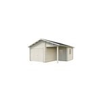 Garage roger avec portes battantes en bois naturel �p. 44mm et pergola palmako 35, 4 m�