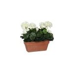 Geranium blanc artificiel en jardinire terra 29 x 13 x h. 40 cm