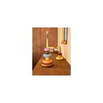 Grand bougeoir multicolore joa en bois peint �16 x h. 23 cm