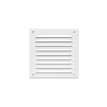 Grille d'aration alu autogyre  persiennes avec moustiquaire blanche 150 x 150 mm