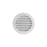 Grille d'a�ration pvc autogyre � persiennes avec moustiquaire blanche r�glable �125 mm
