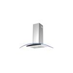 Hotte incurve en verre inox goodhome ghcg90lkss, 90 cm