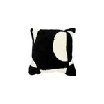 Housse de coussin en coton aizu imprim gomtrique noir et blanc l. 45 x h. 45cm goodhome