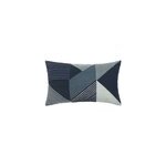 Housse de coussin en coton corton imprim� g�om�trique bleu 50 x 30 cm goodhome