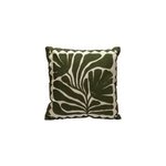 Housse de coussin en coton fleuri vert et blanc cass� 45 x 45cm petunia, deko & co