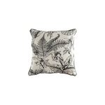 Housse de coussin fleuri en coton noir et blanc l. 45 x l. 45cm ornami
