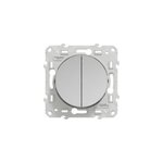 Interrupteur double poussoir connexion rapide à vis schneider electric odace aluminium Interrupteur double poussoir connexion rapide à vis schneider electric odace aluminium