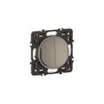 Interrupteur double poussoir legrand c�liane titanium