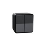 Interrupteur double va - et - vient tanche complet saillie schneider electric mureva styl anthracite ...