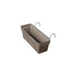 Jardini�re � r�serve d'eau plastique deroma like taupe 49 x 28 x h. 17 cm