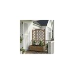 Jardini�re avec treillis bois blooma bopha marron 90 x 35 x h. 140 cm