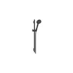 Kit de douche sans robinetterie avec pommeau + douchette 2 jets + barre r�glable, noir, hansgrohe vernis ...