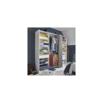 Kit dressing 2 colonnes r�versibles avec rideau l. 200 x h. 200 x p. 48 cm, blanc, eklips ii