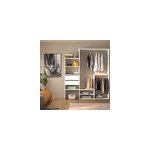 Kit dressing modulable 1 colonne l. 120 � 180 x h. 200 x p. 40, 6 cm, blanc, avec 2 tiroirs, tautra