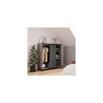 Kit - dressing sous - combles 1 colonne avec rideau vector ii décor chêne grisé h. 128 x l. 120 x p. ... Kit - dressing sous - combles 1 colonne avec rideau vector ii décor chêne grisé h. 128 x l. 120 x p. ...