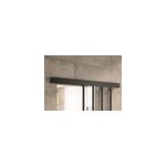 Kit porte 830 atelier noir verre clair avec rail apparent noir