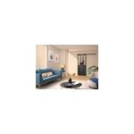 Kit porte coulissante 730 cadre en aluminium noir et rail noir h 204 x 73 x 4cm