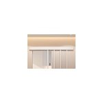 Kit porte coulissante en applique atelier blanc cadre en aluminium et verre transparent h 204 x 73 x ...