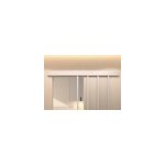 Kit porte coulissante en applique atelier blanc ch�ne terra cadre en aluminium et verre transparent h ...