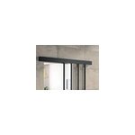 Kit porte coulissante en applique atelier noir cadre en aluminium et verre transparent h 204 x 83 x 3, ...