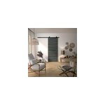 Kit rail desin milano, porte coulissante, rail apparent acier 204 x 83 x 3, 6 cm