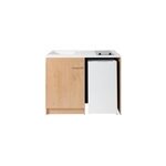 Kitchenette complte vitrocramique dcor chne h. 94, 5 x l. 120 cm