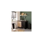 Kitchenette complte vitrocramique noir et effet chne h. 94, 2 x l. 120 cm