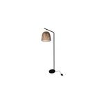 Lampadaire calume e27 28w ip20 l. 32xh. 170xp. 48cm mtal noir et fibre naturelle goodhome