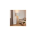 Lampadaire cesar pied en bois et abat - jour effet lin 15w ip20 h. 167 x �44 cm corep