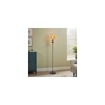 Lampadaire ilona pied mtal noir abat - jour en verre ip20 e27 40w 34 x h. 150cm lucide
