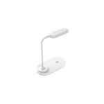 Lampe de bureau usb avec charge  induction 15w blanc bigben