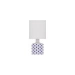 Lampe � poser en c�ramique fleurs bleues marine �. 14 x h. 29cm e14 40w lussiol, gis�le