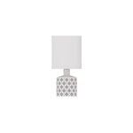 Lampe � poser en c�ramique fleurs grises �. 14 x h. 29cm e14 40w lussiol, gis�le