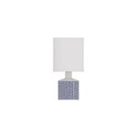 Lampe à poser en céramique tissé bleu Ø. 14 x h. 29cm e14 40w lussiol, gisèle Lampe à poser en céramique tissé bleu Ø. 14 x h. 29cm e14 40w lussiol, gisèle