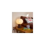 Lampe d�co taxi brousse - avec pied en c�ramique motif l�opard