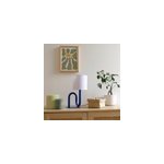 Lampe  poser en mtal bleu et tissu h. 33cm e27 60w, jumell wama