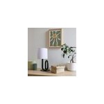 Lampe � poser en m�tal noir et tissu h. 33cm e27 60w, jumell wama