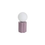 Lampe à poser pied céramique violet parme, globe verre opalin h. 25 g9 40w seynave, omer Lampe à poser pied céramique violet parme, globe verre opalin h. 25 g9 40w seynave, omer