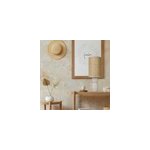 Lampe  poser raja en cramique et rotin blanc crme h. 38cm seynave