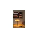 Lampe  poser sentino pied mtal noir, abat - jour en verre orange ip20 g9 3x5w 30 x h. 37cm lucide