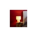 Lampe � poser teddy tissu bouclette blanc c�ble tissu noir ip20 e27 25w �23 x h. 30cm brilliant
