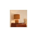 Lampe  poser tony velours cotel jaune moutarde cble tissu noir ip20 e27 25w 23 x h. 30cm brilliant ...
