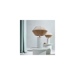Lampe � poser twist maison paloma avec pied c�ramique vert p�le et abat - jour tiss�