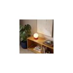 Lampe � poser en verre et c�ramique rouge �15 cm g9 3 w jumell dono