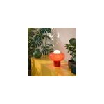 Lampe � poser en verre rouge h. 25 cm g9 5 w jumell boli