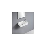 Lave - mains  suspendre en cramique rectangulaire blanc savy