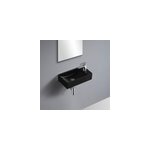 Lave - mains  suspendre en cramique rectangulaire noir savy